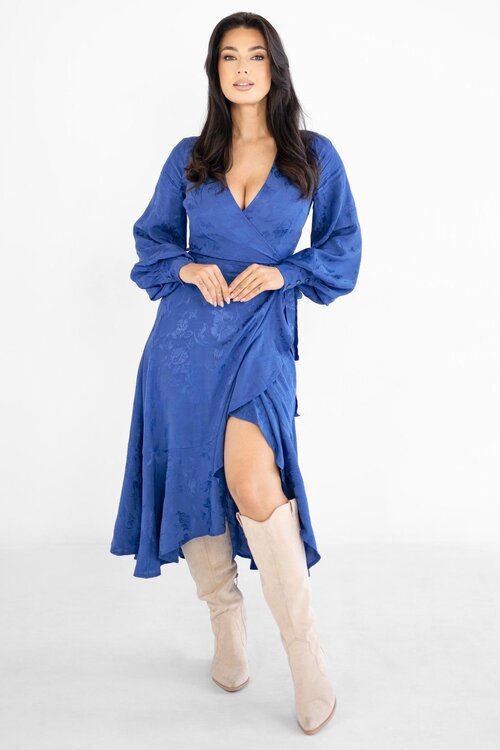 Długa sukienka w kolorze niebieskim Polska marka - sukienka długa w kolorze niebieskim