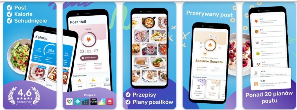aplikacje dol liczenia kalorii yazio screeny ze sklepu