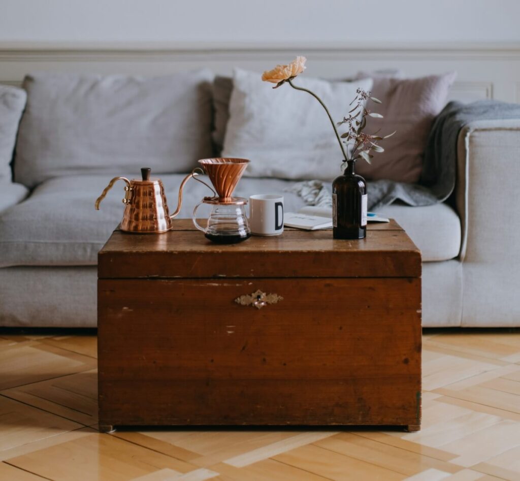 nowoczesne salony - element retro