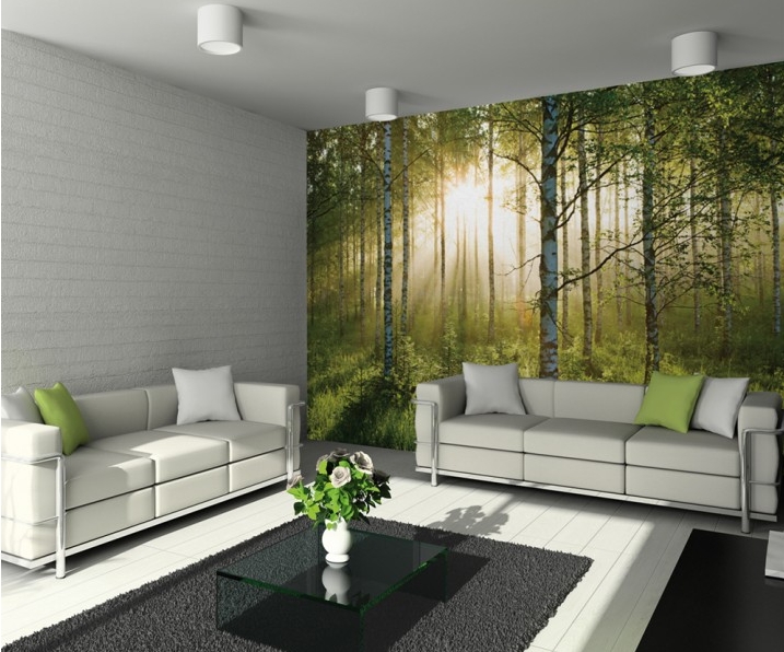Odpowiednia fototapeta w formie zdjęcia lasu doda przestrzeni