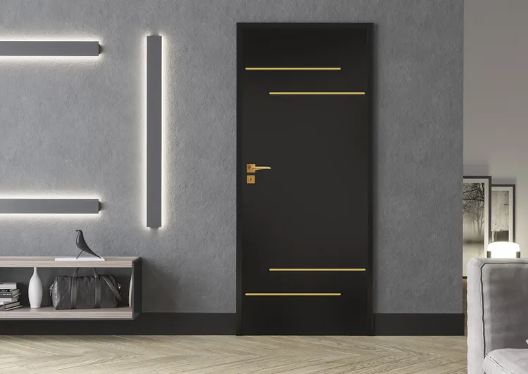Drzwi wewnętrzne z minimalistycznym dekorem