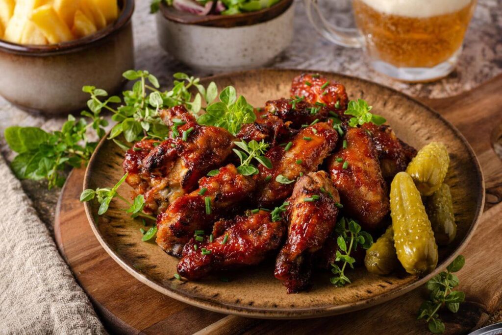 Frytkownica beztłuszczowa - przepisy. Skrzydełka w sosie BBQ Soczyste skrzydełka z kurczaka w marynacie BBQ z frytkownicy beztłuszczowej