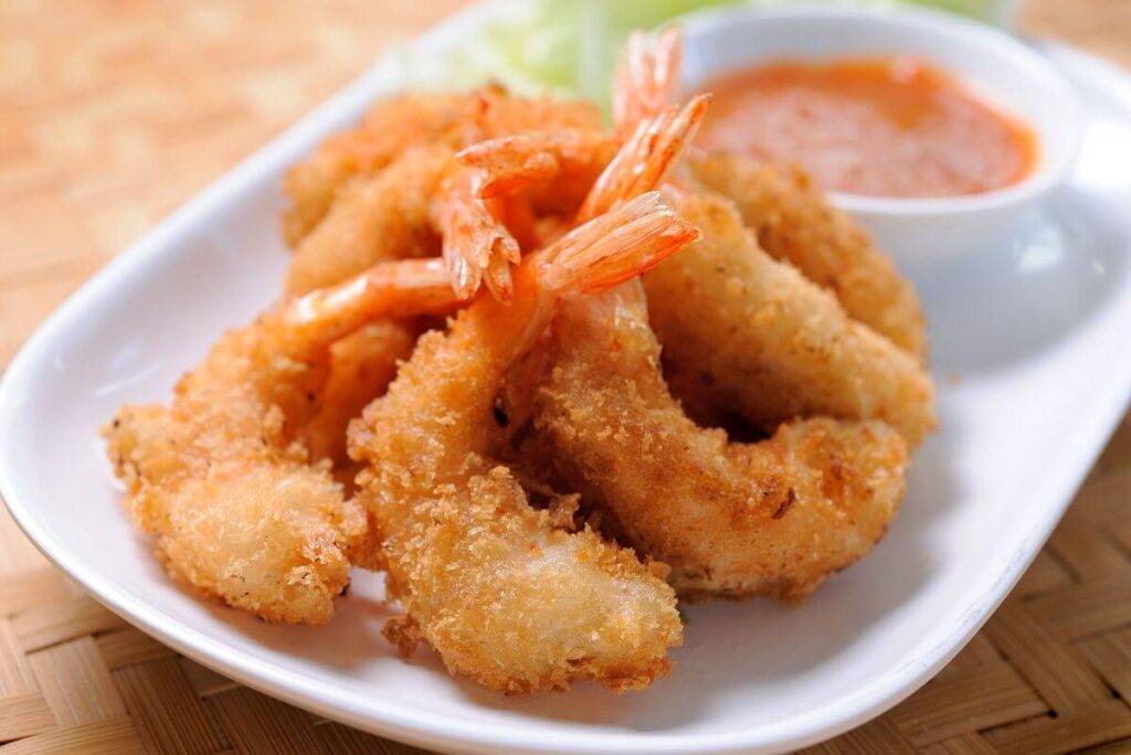 Krewetki w panierce z kokosem - pieczone w air fryer Frytkownica beztłuszczowa - przepisy na krewetki w panierce kokosowej