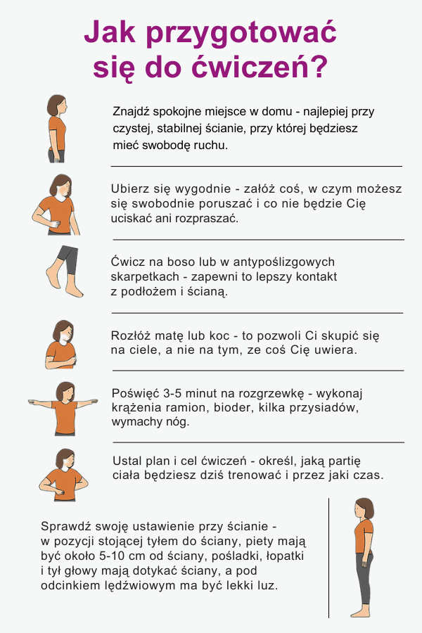 O czym pamiętać przed treningiem przy ścianie? Infografika