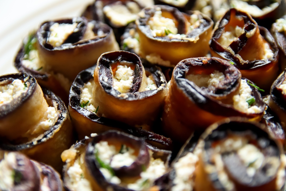 Bakłażan faszerowany ricottą i miętą 