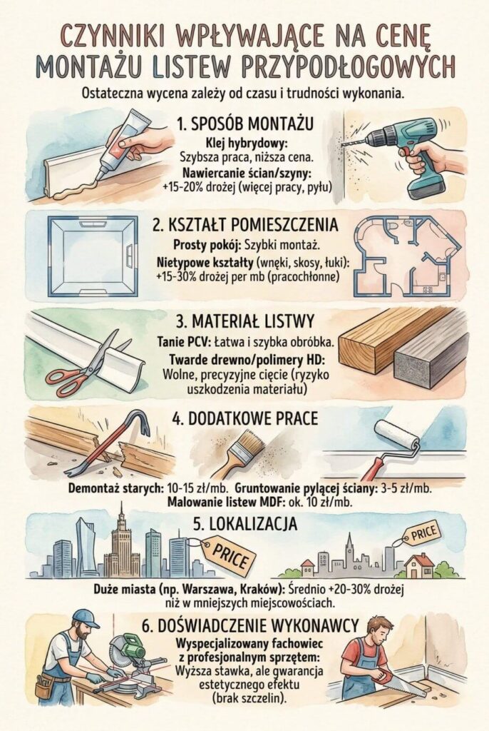 Montaż listew przypodłogowych – cena. Od czego zależy?