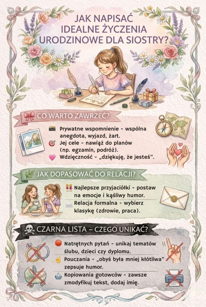 Życzenia urodzinowe dla siostry - jak napisać?