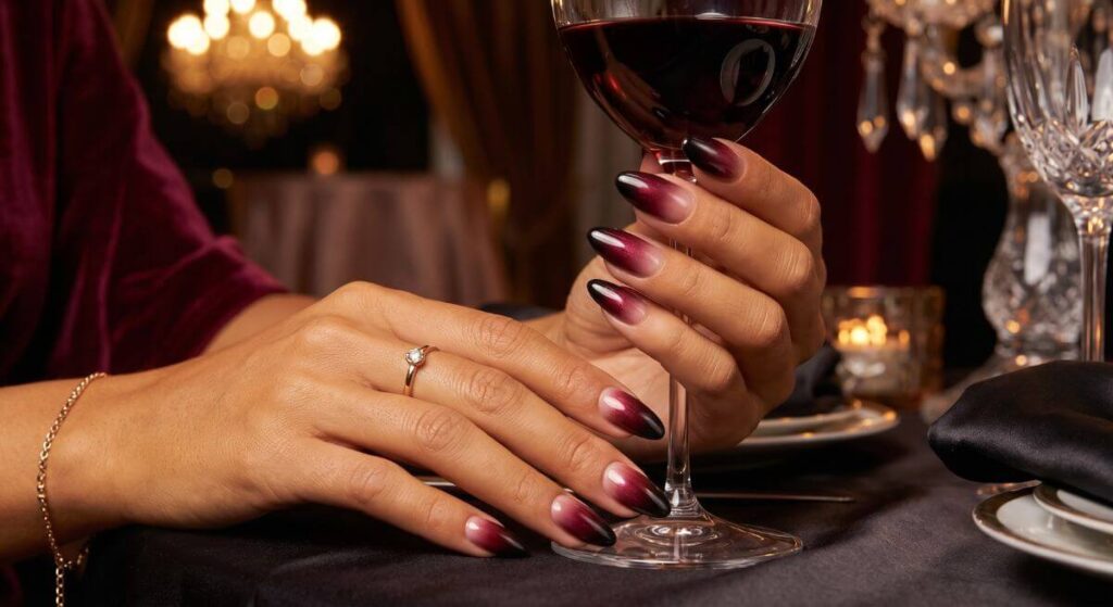 Zmysłowe przejście winnej czerwieni w ciemniejsze tony