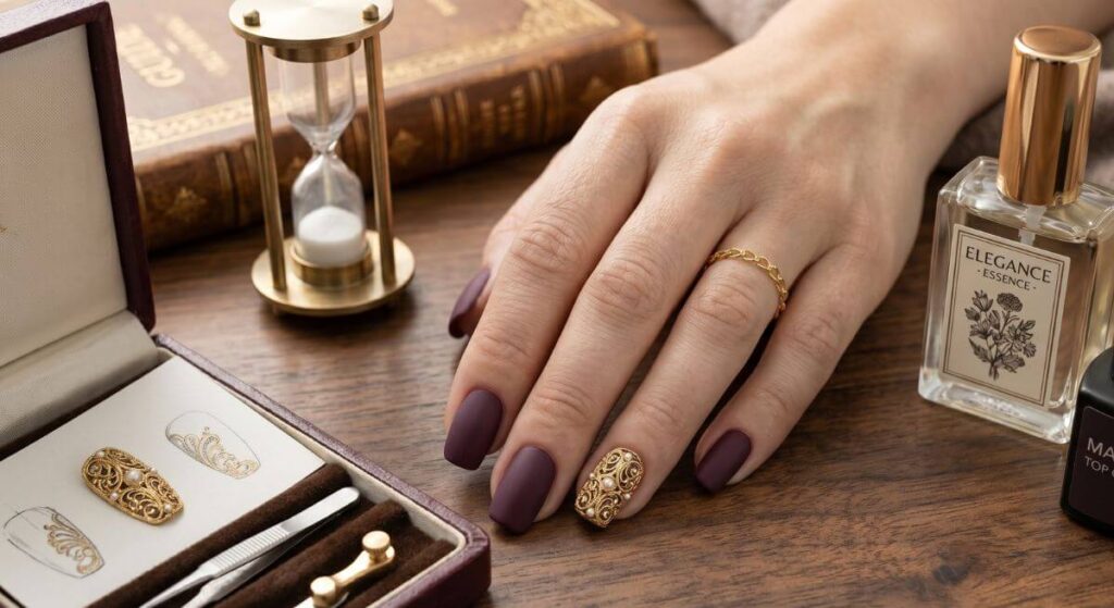 Jeden zdobiony paznokieć to popularne i łatwe wzorki na paznokcie typu accent nail
