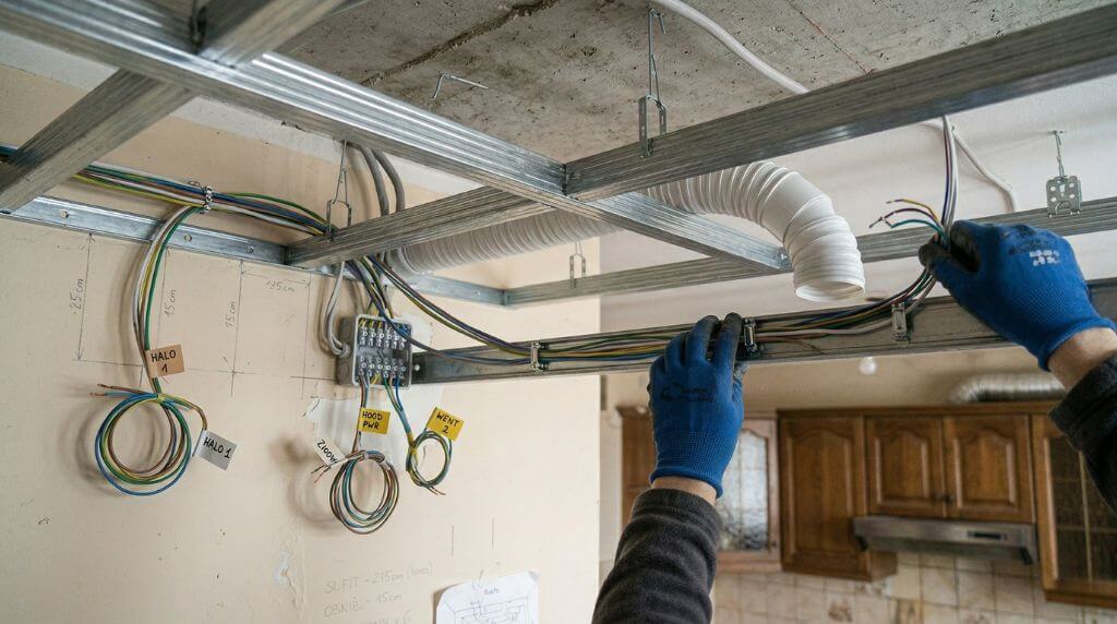 Ukrywanie instalacji w suficie podwieszanym 