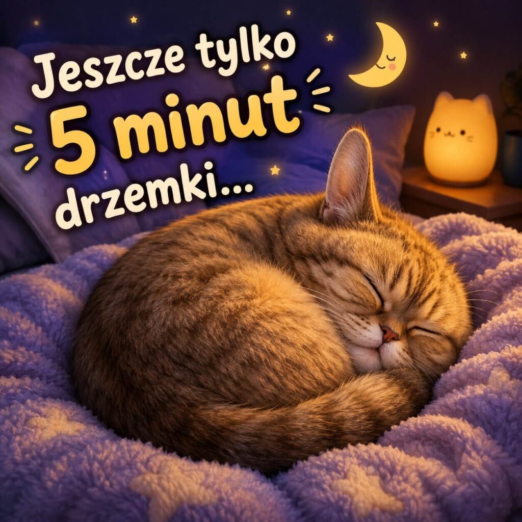 Bardzo śmieszne obrazki na dobranoc - drzemiący kot