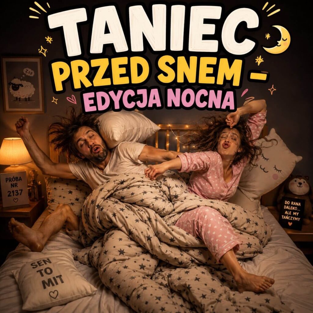 Para wiercąca się w łóżku przed snem