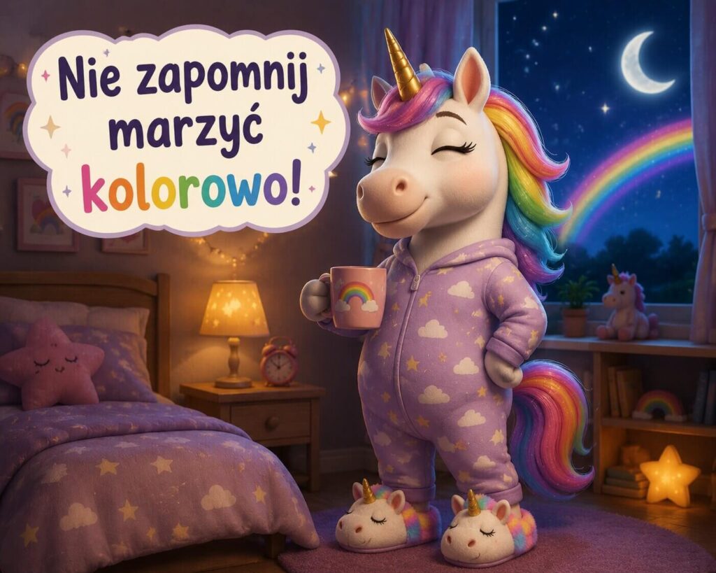 Bardzo śmieszne obrazki na dobranoc - jednorożec