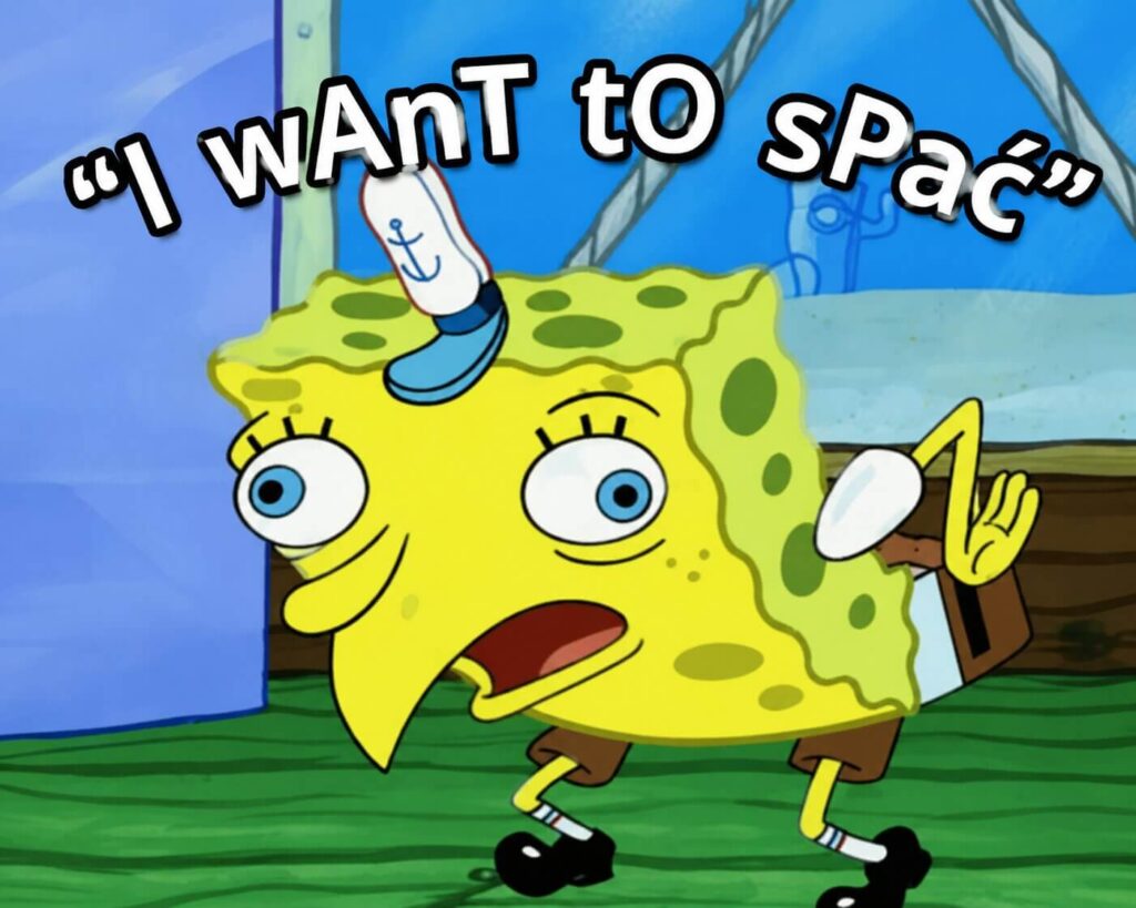 Bardzo śmieszne obrazki na dobranoc - mem ze Spongebob'em