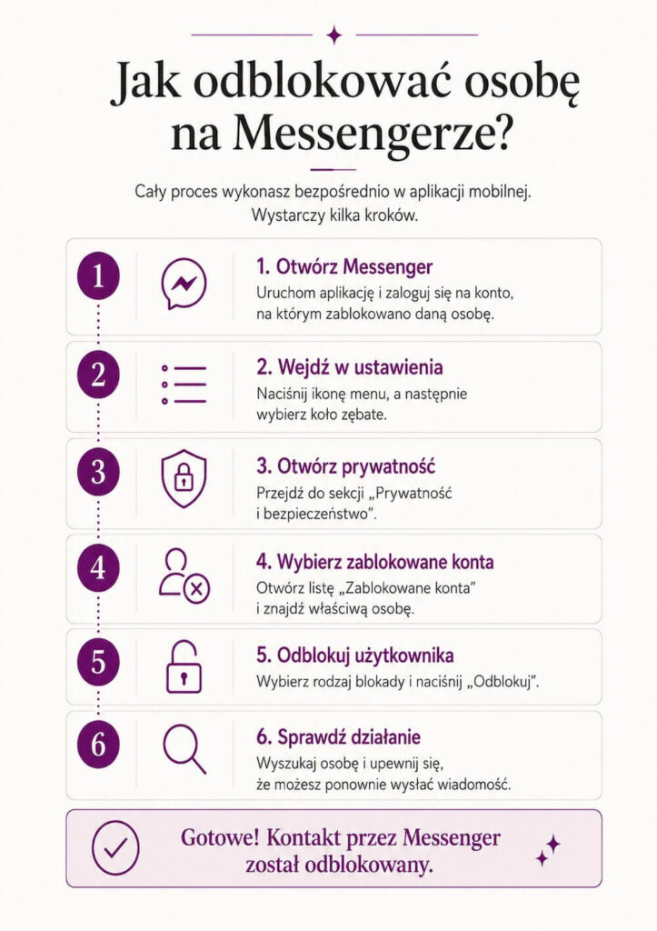 Instrukcja odblokowania kogoś na Messengerze Jak odblokować osobę na Messengerze? Instrukcja